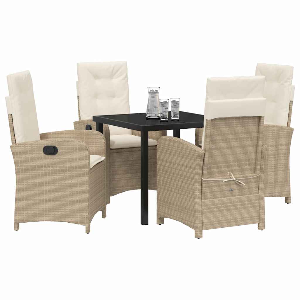 Ensemble de salle à manger pour jardin 5 pcs Beige polyrotin - XIOS