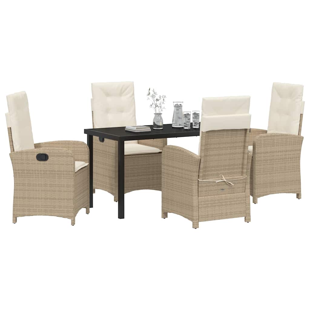 Ensemble de salle à manger pour jardin 5 pcs Beige polyrotin - XIOS