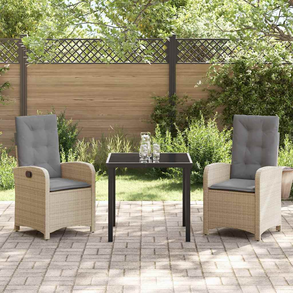 Ensemble de salle à manger pour jardin 3 pcs Beige polyrotin - XIOS