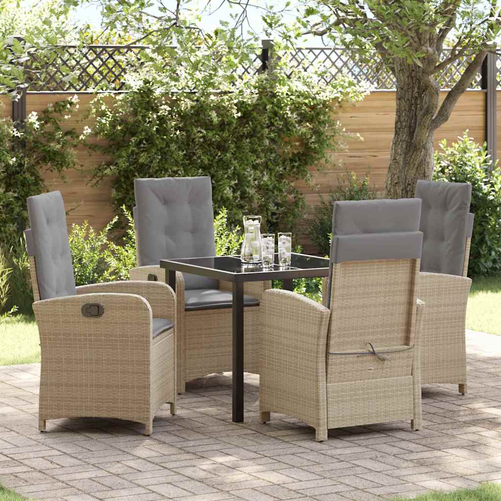 Ensemble de salle à manger pour jardin 5 pcs Beige polyrotin - XIOS