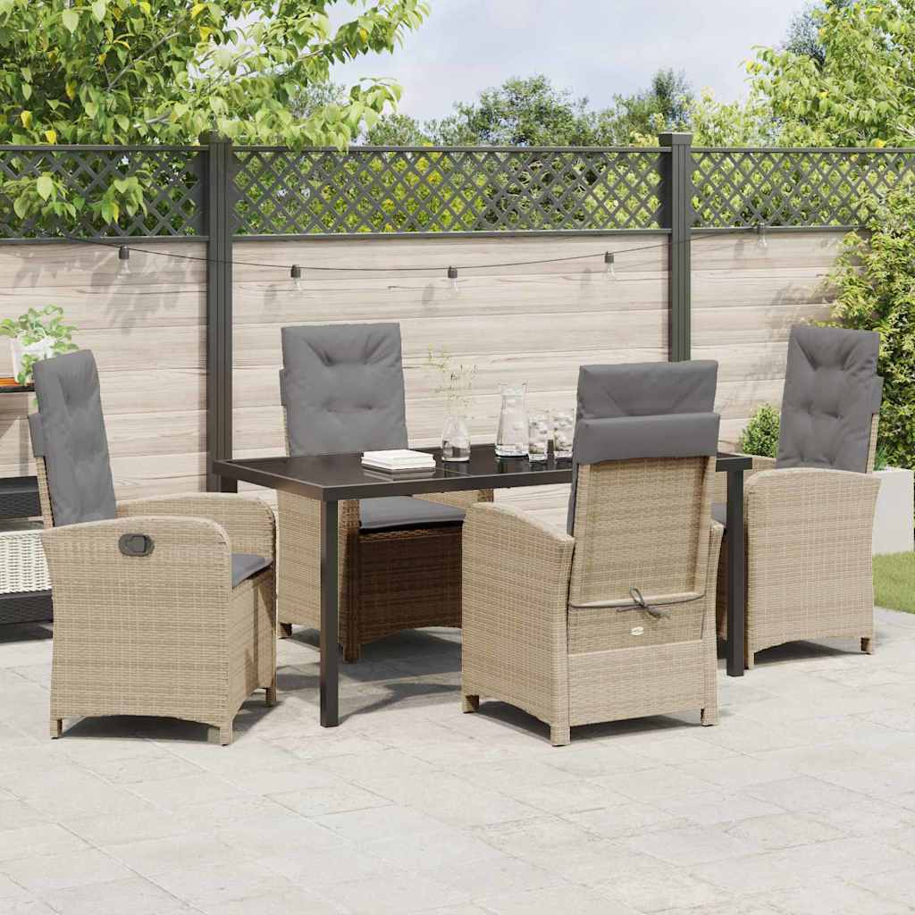 Ensemble de salle à manger pour jardin 5 pcs Beige polyrotin - XIOS