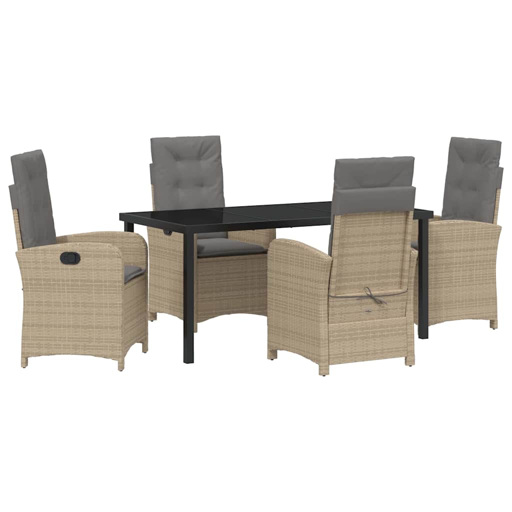 Ensemble de salle à manger pour jardin 5 pcs Beige polyrotin - XIOS