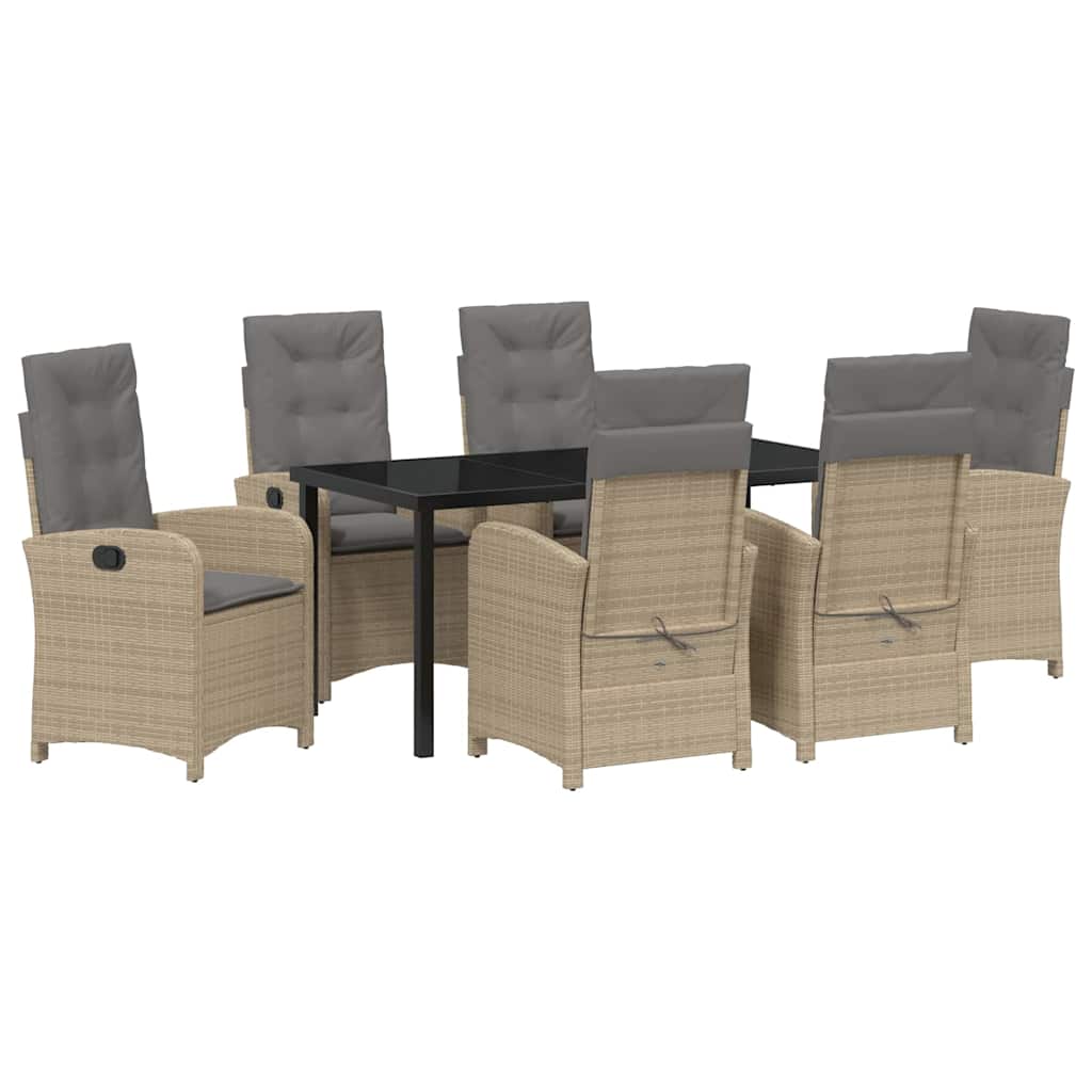Ensemble de salle à manger pour jardin 7 pcs Beige polyrotin - XIOS