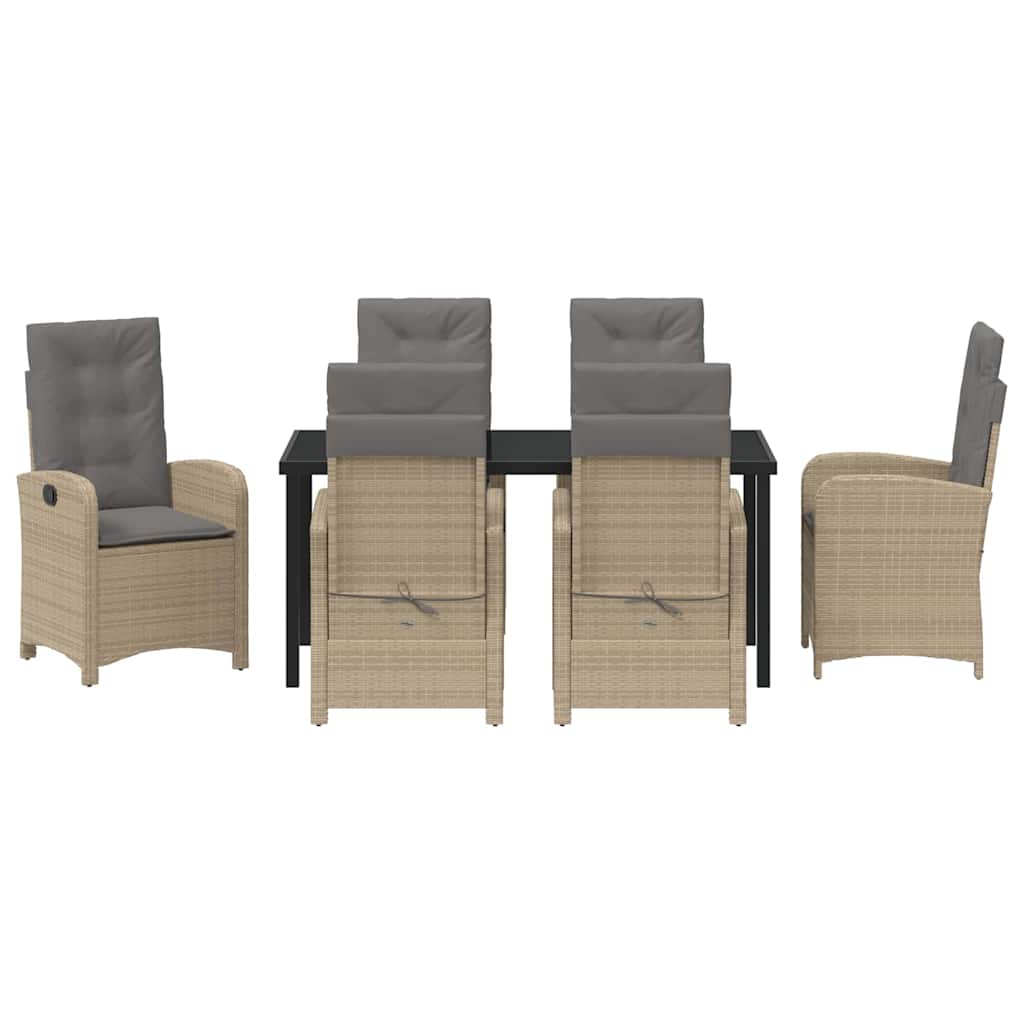 Ensemble de salle à manger pour jardin 7 pcs Beige polyrotin - XIOS