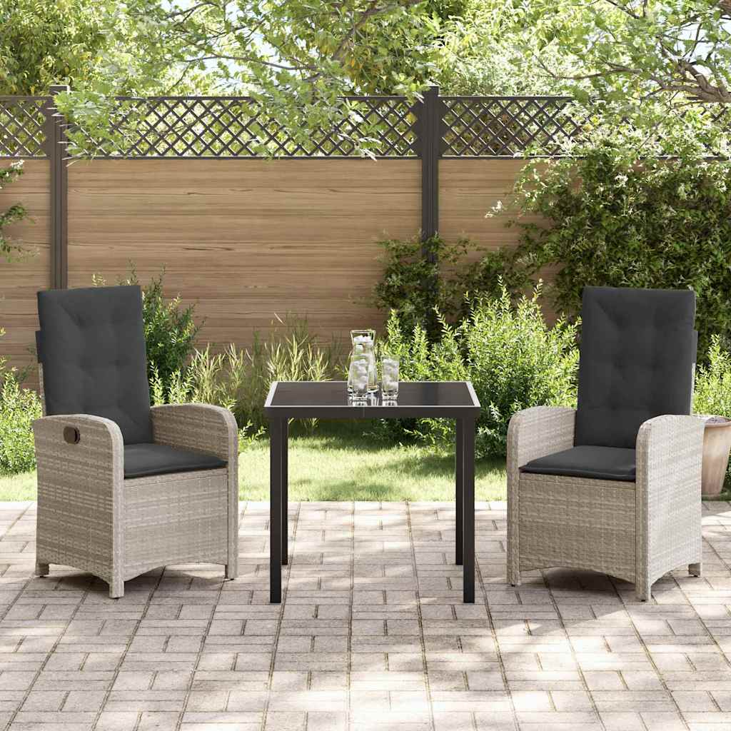 Ensemble de salle à manger pour jardin 3 pcs Gris clair - XIOS
