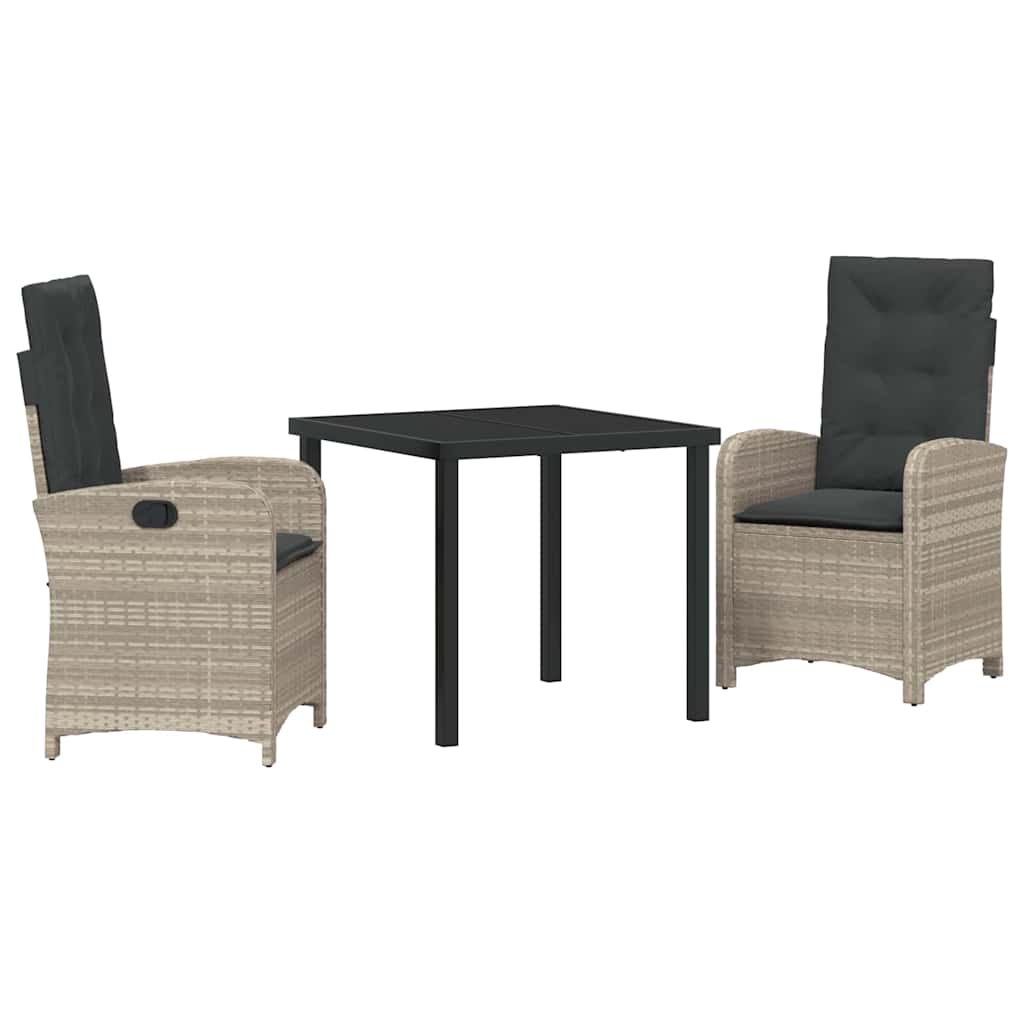 Ensemble de salle à manger pour jardin 3 pcs Gris clair - XIOS