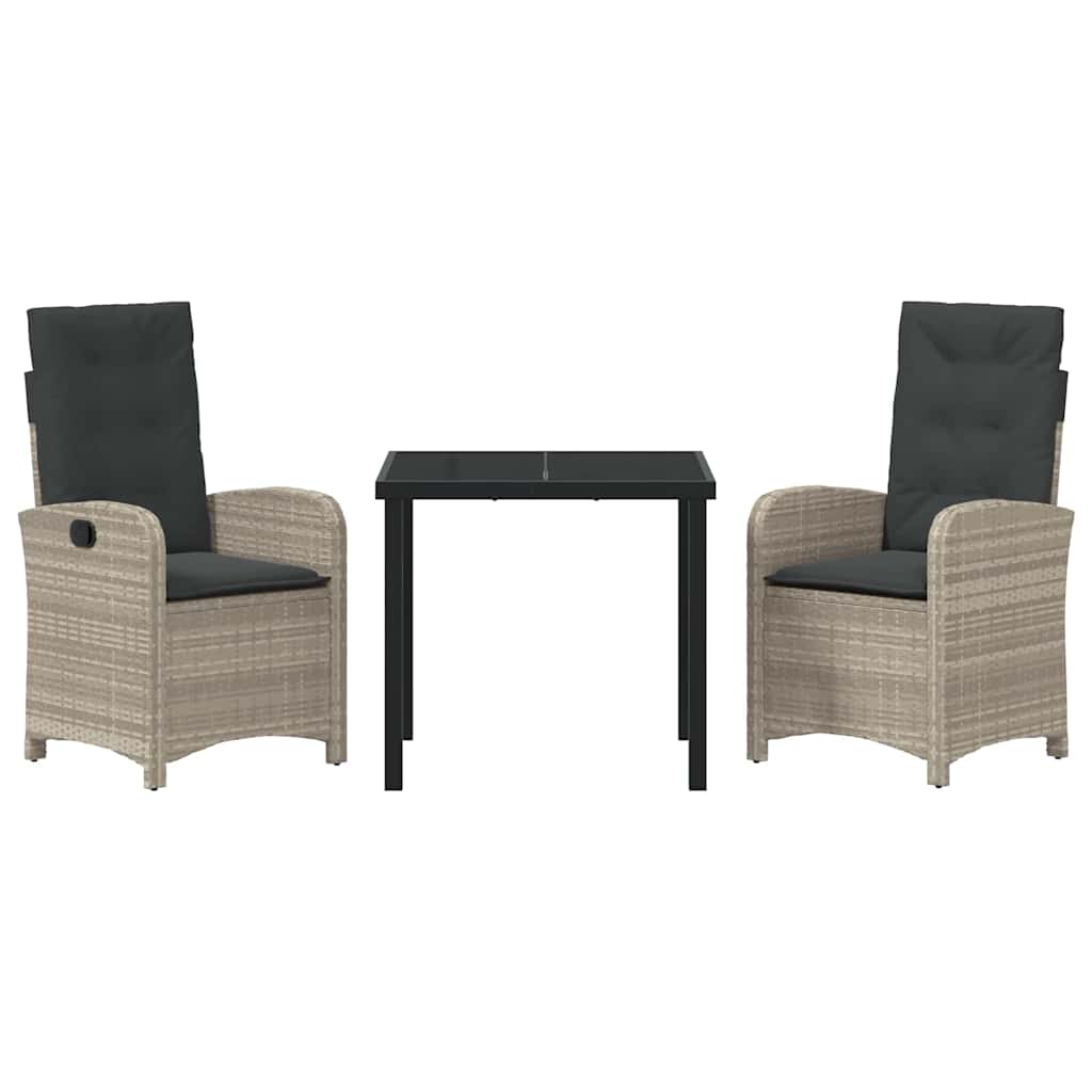 Ensemble de salle à manger pour jardin 3 pcs Gris clair - XIOS
