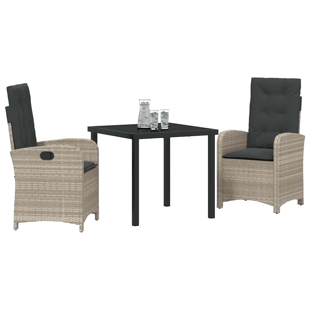 Ensemble de salle à manger pour jardin 3 pcs Gris clair - XIOS
