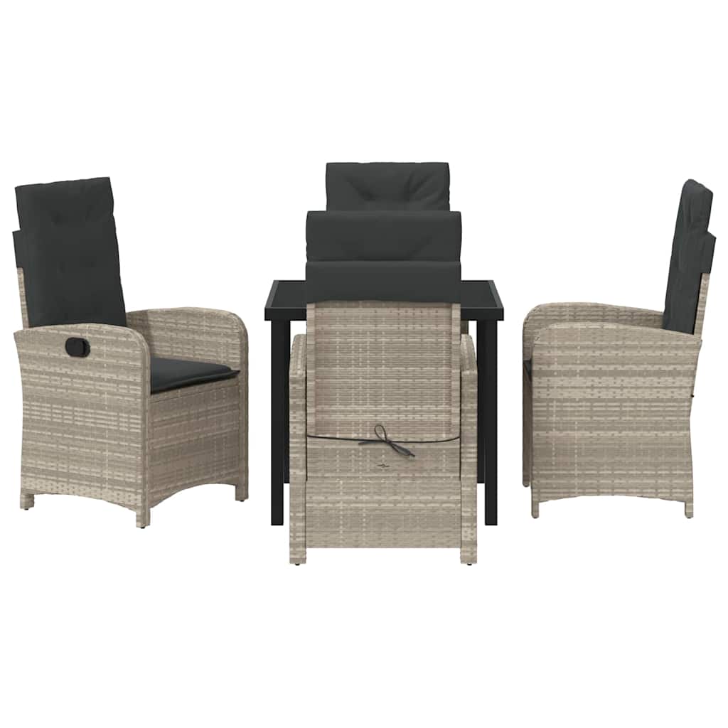 Ensemble de salle à manger pour jardin 5 pcs Gris clair - XIOS