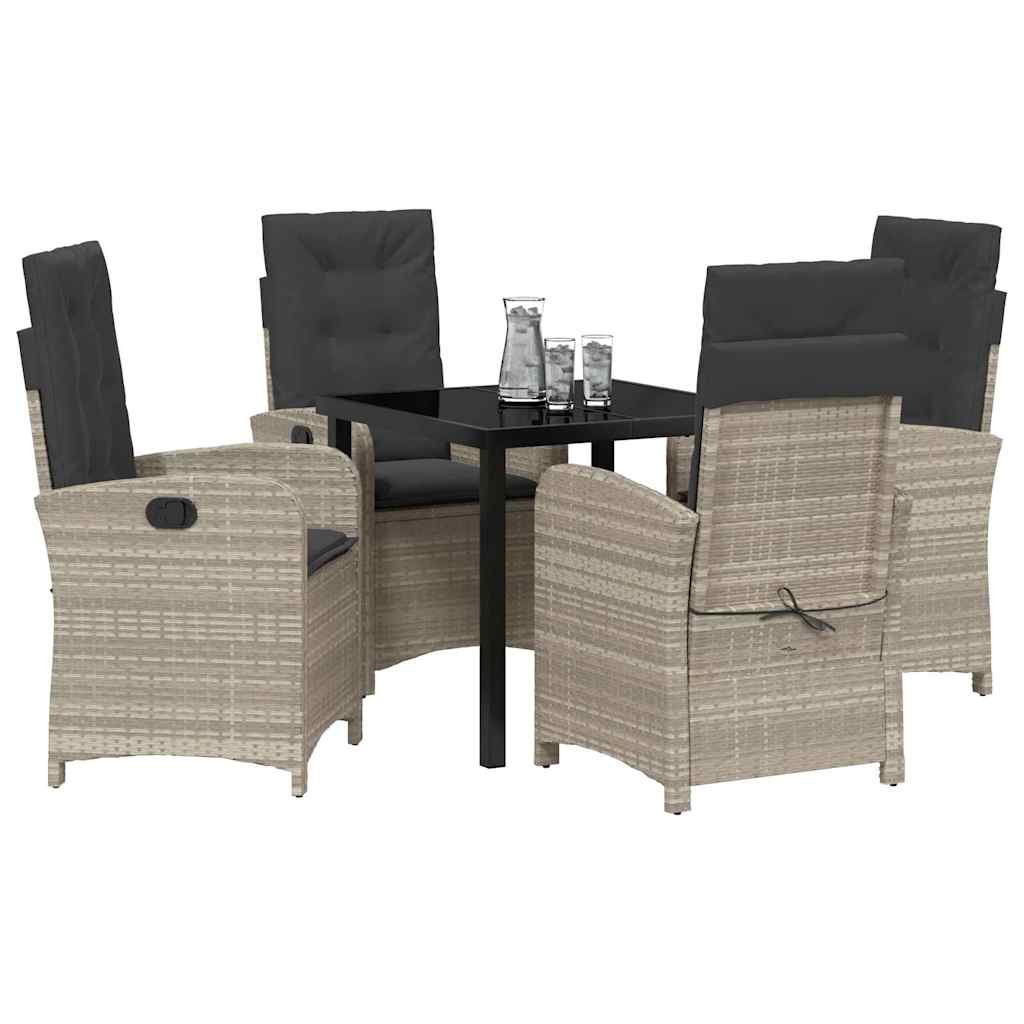 Ensemble de salle à manger pour jardin 5 pcs Gris clair - XIOS