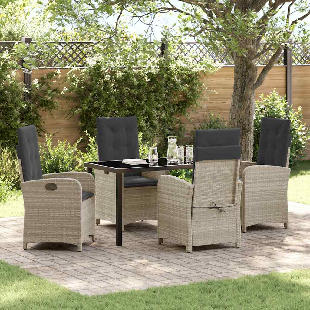 Ensemble de salle à manger pour jardin 5 pcs Gris clair - XIOS