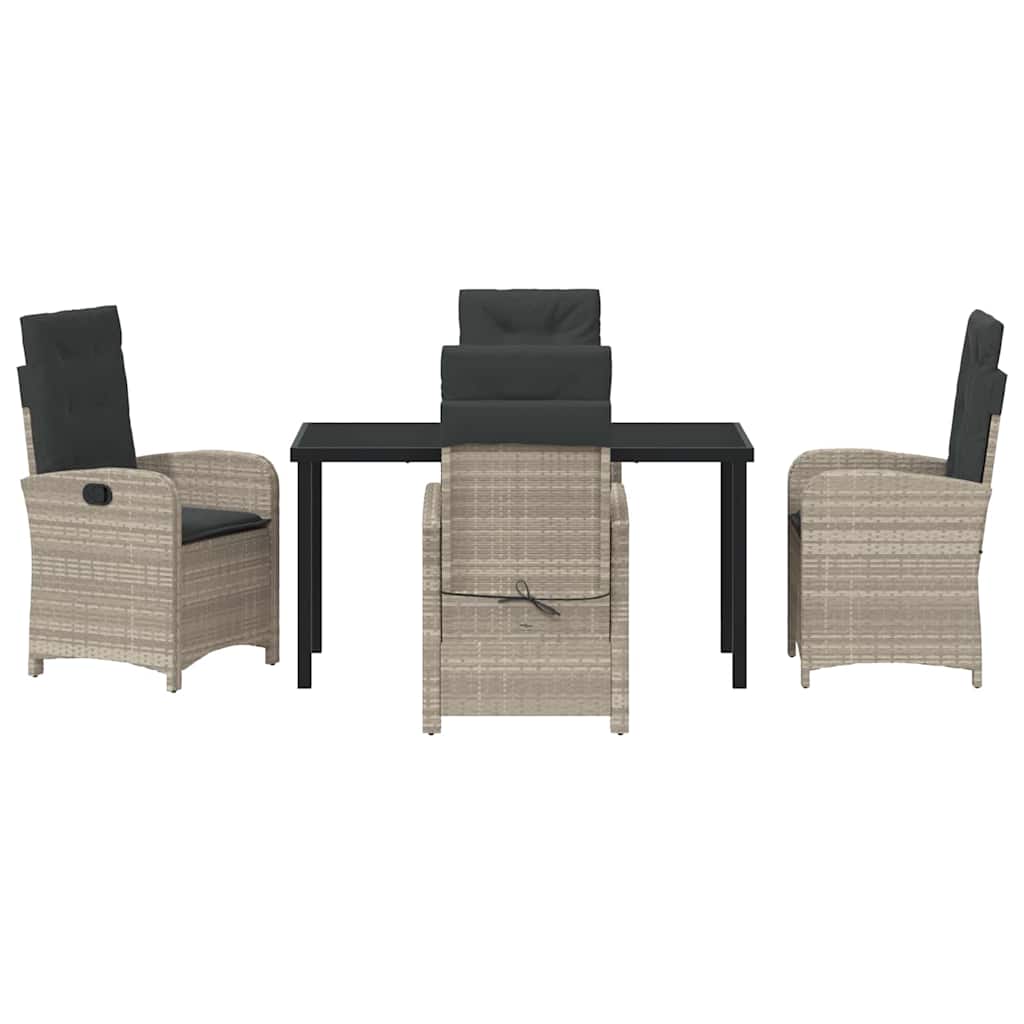 Ensemble de salle à manger pour jardin 5 pcs Gris clair - XIOS