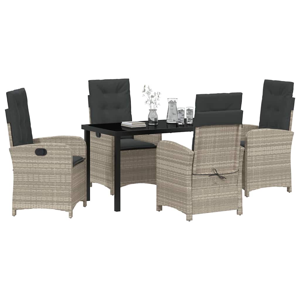 Ensemble de salle à manger pour jardin 5 pcs Gris clair - XIOS