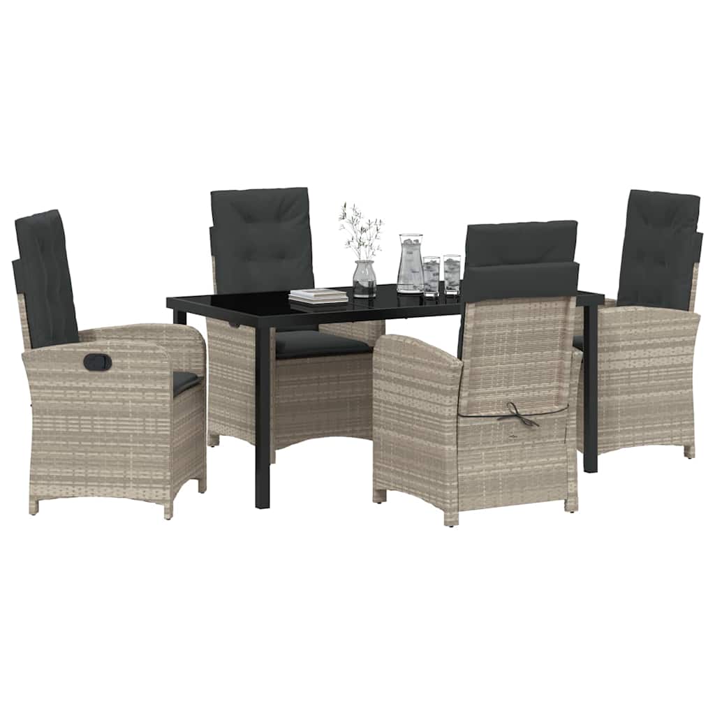 Ensemble de salle à manger pour jardin 5 pcs Gris clair - XIOS