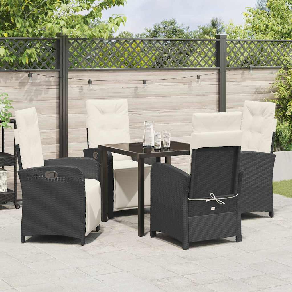 Ensemble de salle à manger pour jardin 5 pcs Noir polyrotin - XIOS