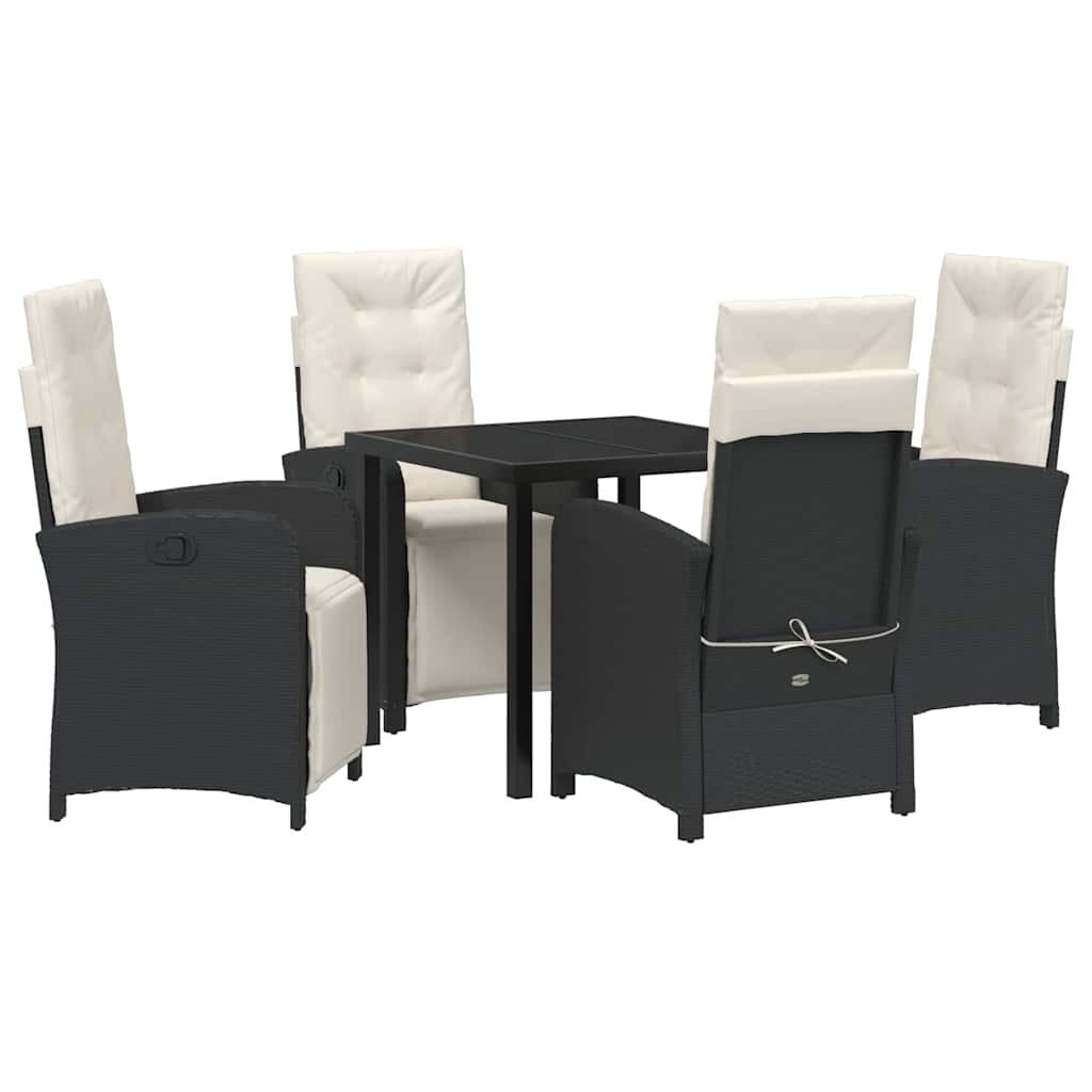 Ensemble de salle à manger pour jardin 5 pcs Noir polyrotin - XIOS