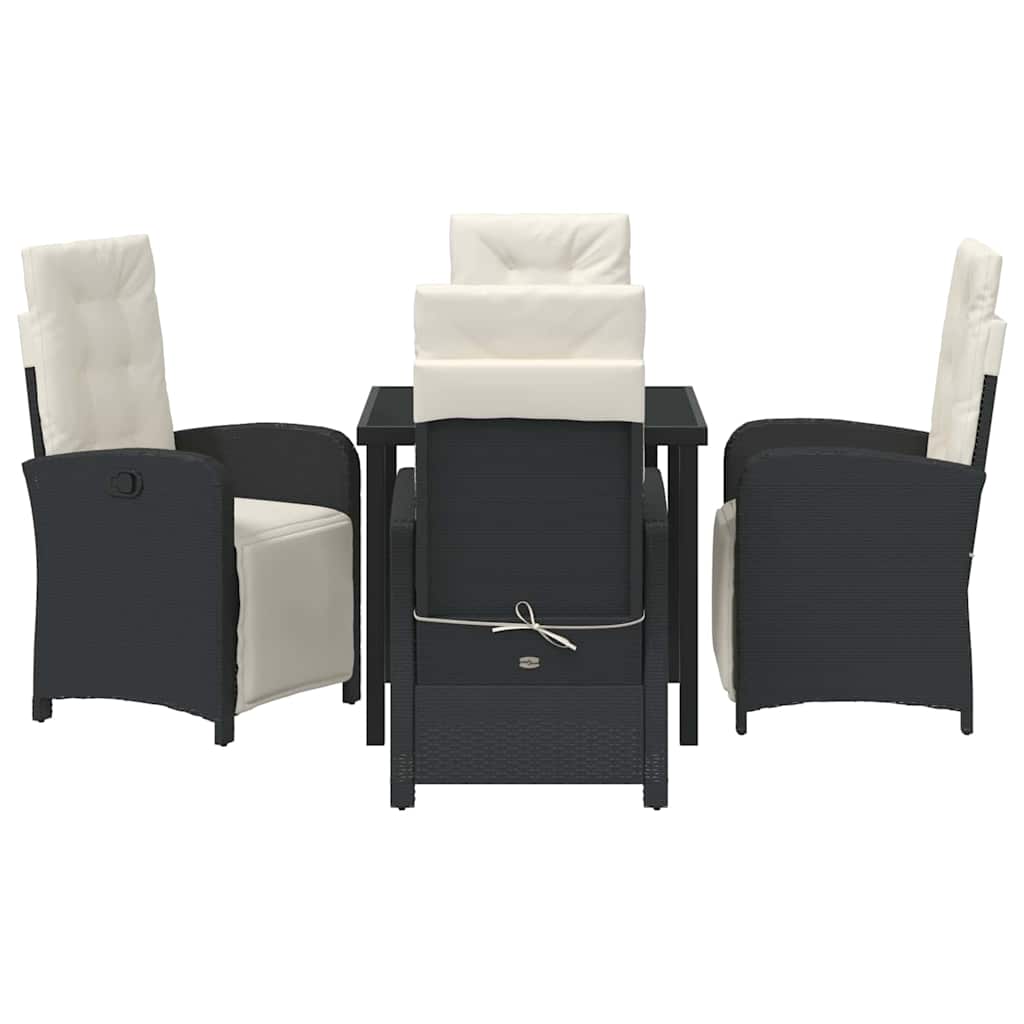 Ensemble de salle à manger pour jardin 5 pcs Noir polyrotin - XIOS