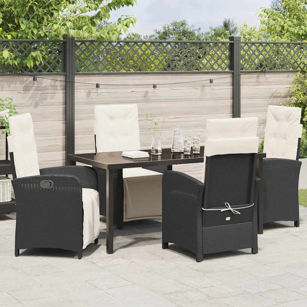 Ensemble de salle à manger pour jardin 5 pcs Noir polyrotin - XIOS