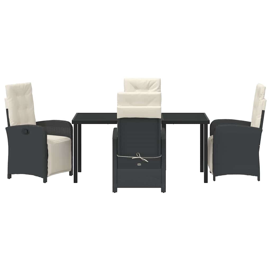 Ensemble de salle à manger pour jardin 5 pcs Noir polyrotin - XIOS