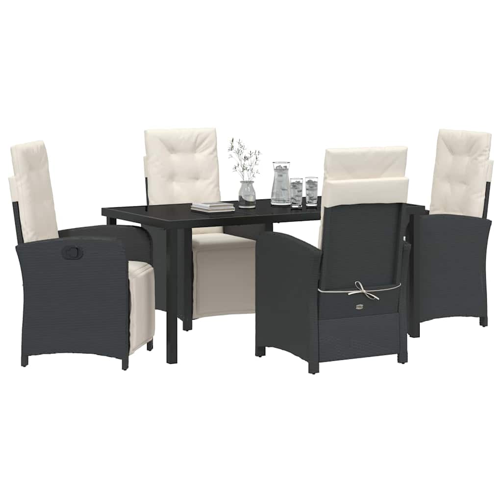 Ensemble de salle à manger pour jardin 5 pcs Noir polyrotin - XIOS