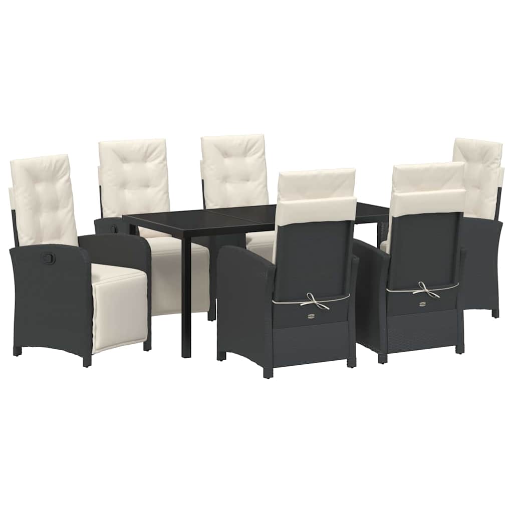 Ensemble de salle à manger pour jardin 7 pcs Noir polyrotin - XIOS