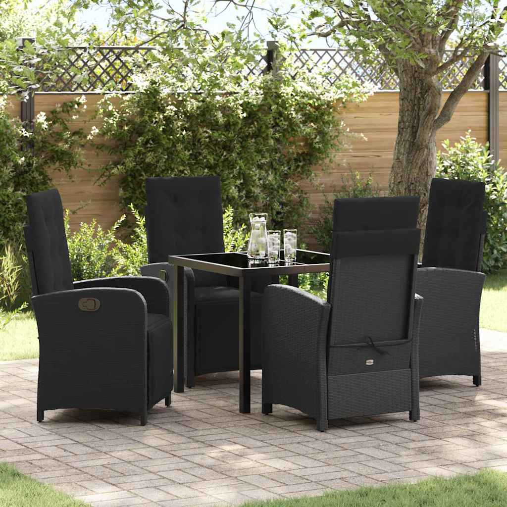 Ensemble de salle à manger pour jardin 5 pcs Noir polyrotin - XIOS