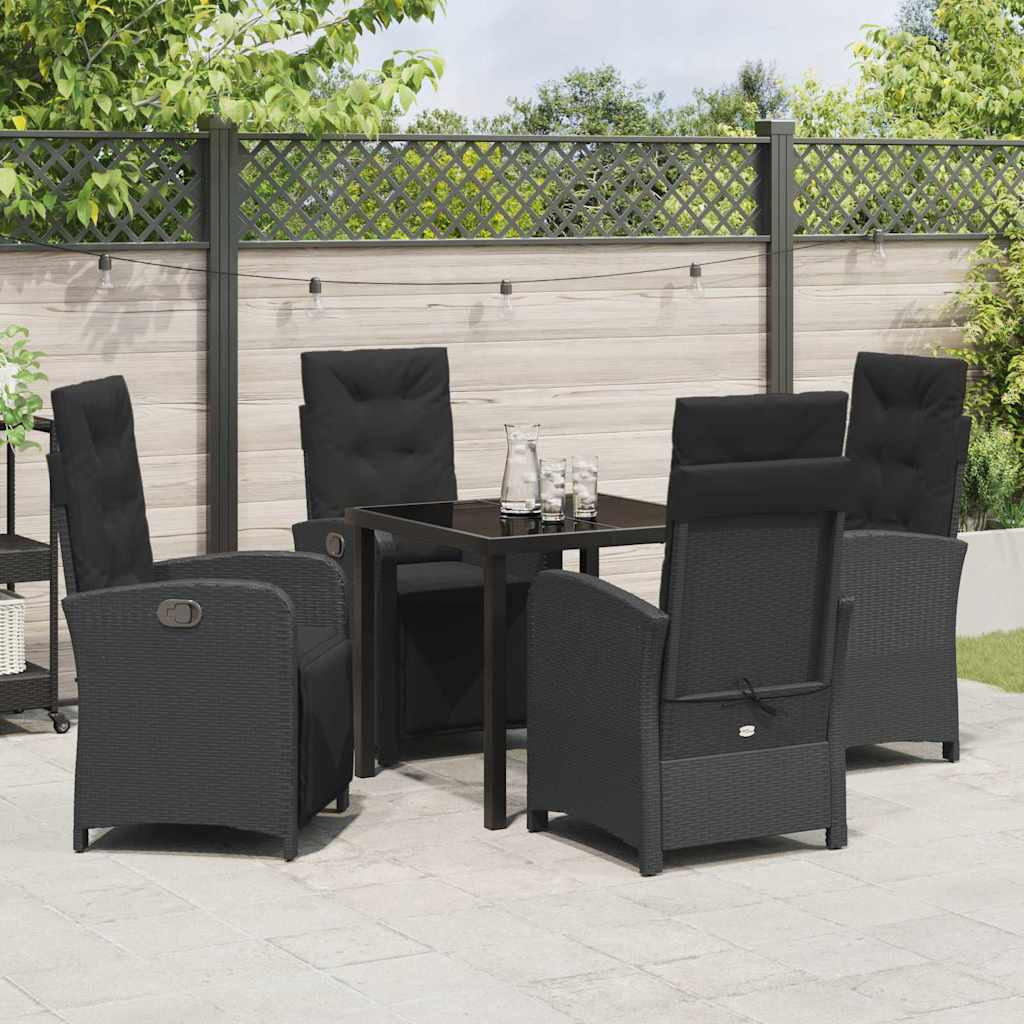 Ensemble de salle à manger pour jardin 5 pcs Noir polyrotin - XIOS