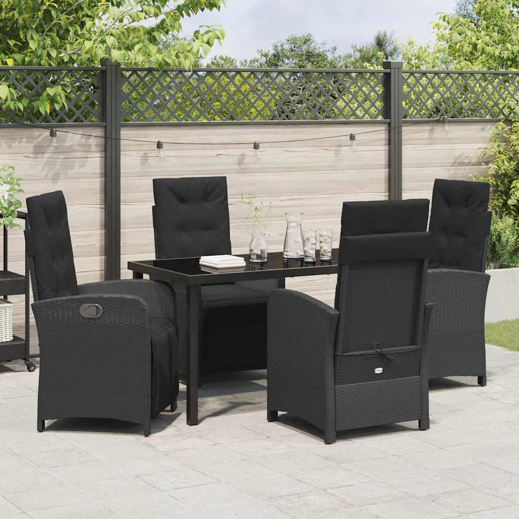 Ensemble de salle à manger pour jardin 5 pcs Noir polyrotin - XIOS