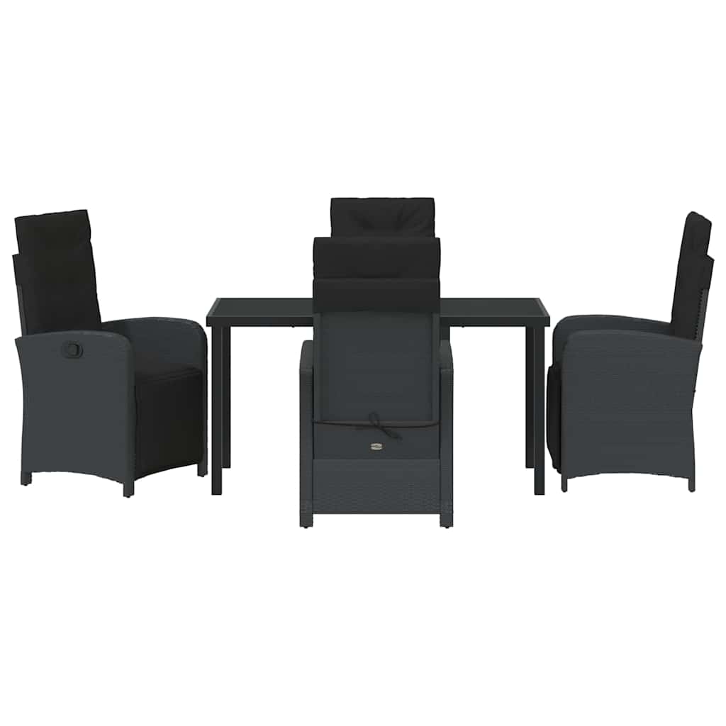 Ensemble de salle à manger pour jardin 5 pcs Noir polyrotin - XIOS