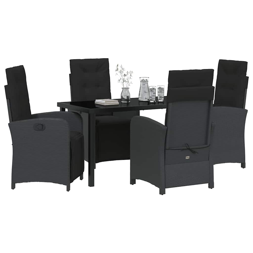 Ensemble de salle à manger pour jardin 5 pcs Noir polyrotin - XIOS