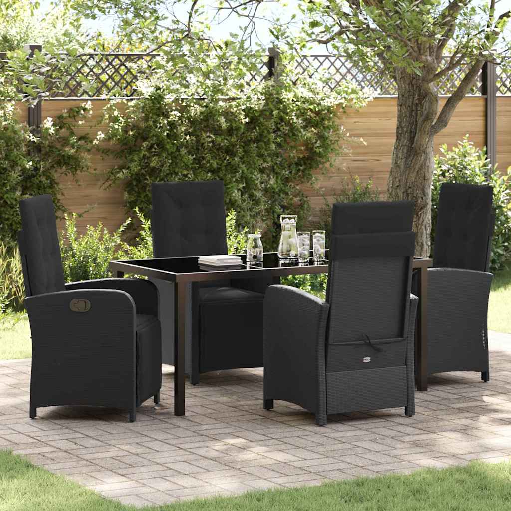 Ensemble de salle à manger pour jardin 5 pcs Noir polyrotin - XIOS