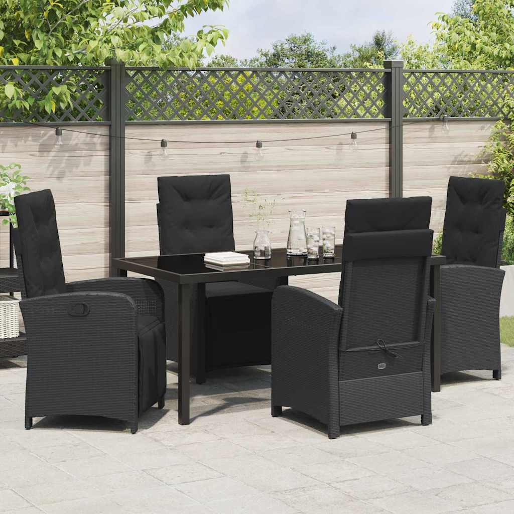 Ensemble de salle à manger pour jardin 5 pcs Noir polyrotin - XIOS