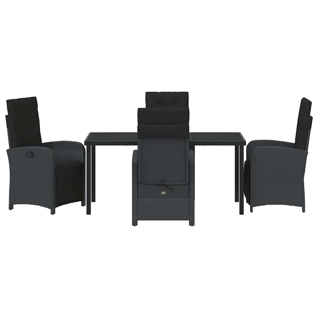 Ensemble de salle à manger pour jardin 5 pcs Noir polyrotin - XIOS