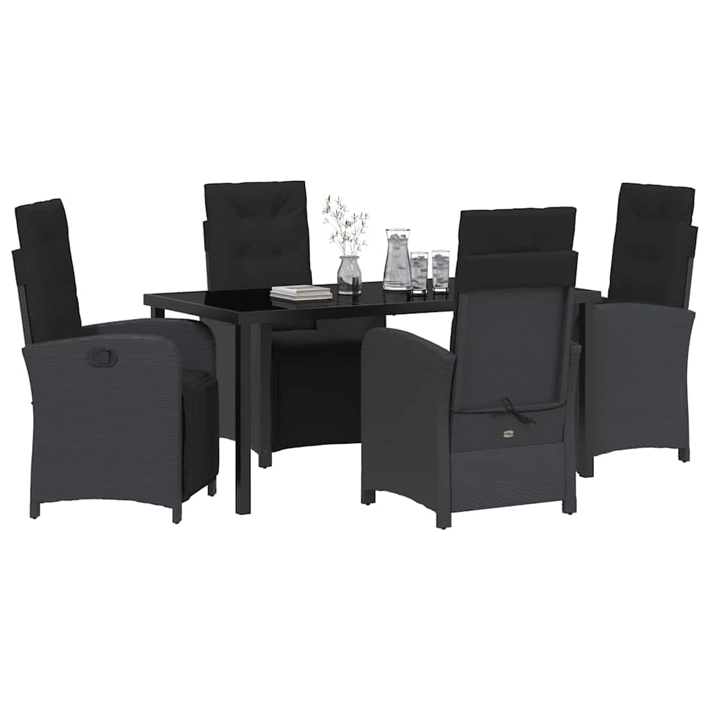 Ensemble de salle à manger pour jardin 5 pcs Noir polyrotin - XIOS