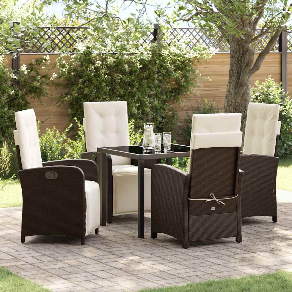 Ensemble de salle à manger pour jardin 5 pcs Marron polyrotin - XIOS