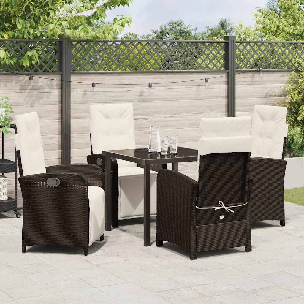 Ensemble de salle à manger pour jardin 5 pcs Marron polyrotin - XIOS