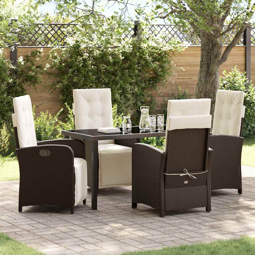 Ensemble de salle à manger pour jardin 5 pcs Marron polyrotin - XIOS