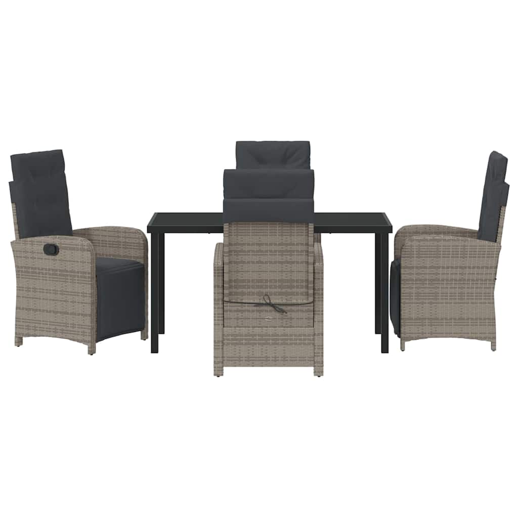 Ensemble de salle à manger pour jardin 5 pcs Gris polyrotin - XIOS