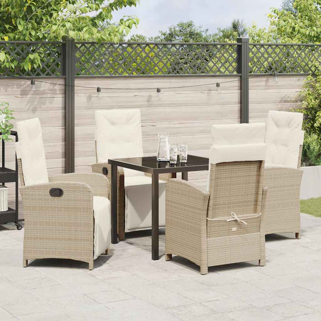 Ensemble de salle à manger pour jardin 5 pcs Beige polyrotin - XIOS