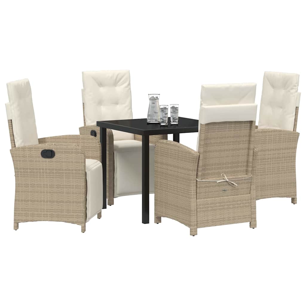 Ensemble de salle à manger pour jardin 5 pcs Beige polyrotin - XIOS