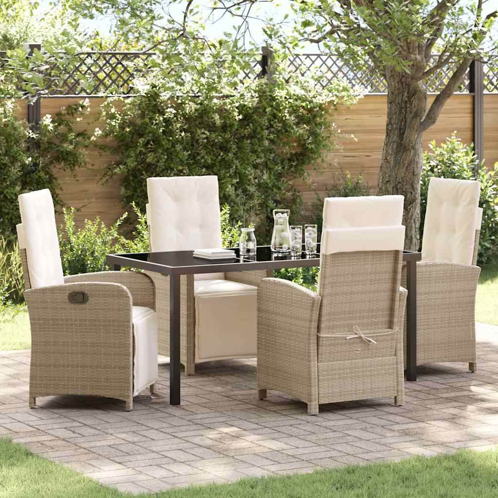 Ensemble de salle à manger pour jardin 5 pcs Beige polyrotin - XIOS