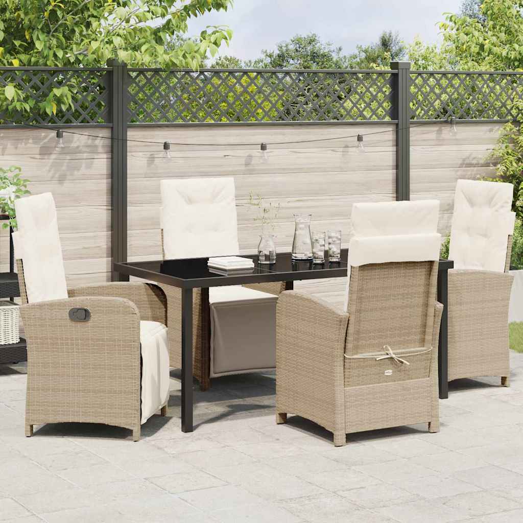 Ensemble de salle à manger pour jardin 5 pcs Beige polyrotin - XIOS