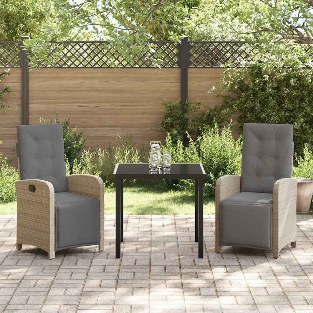 Ensemble de salle à manger pour jardin 3 pcs Beige polyrotin - XIOS