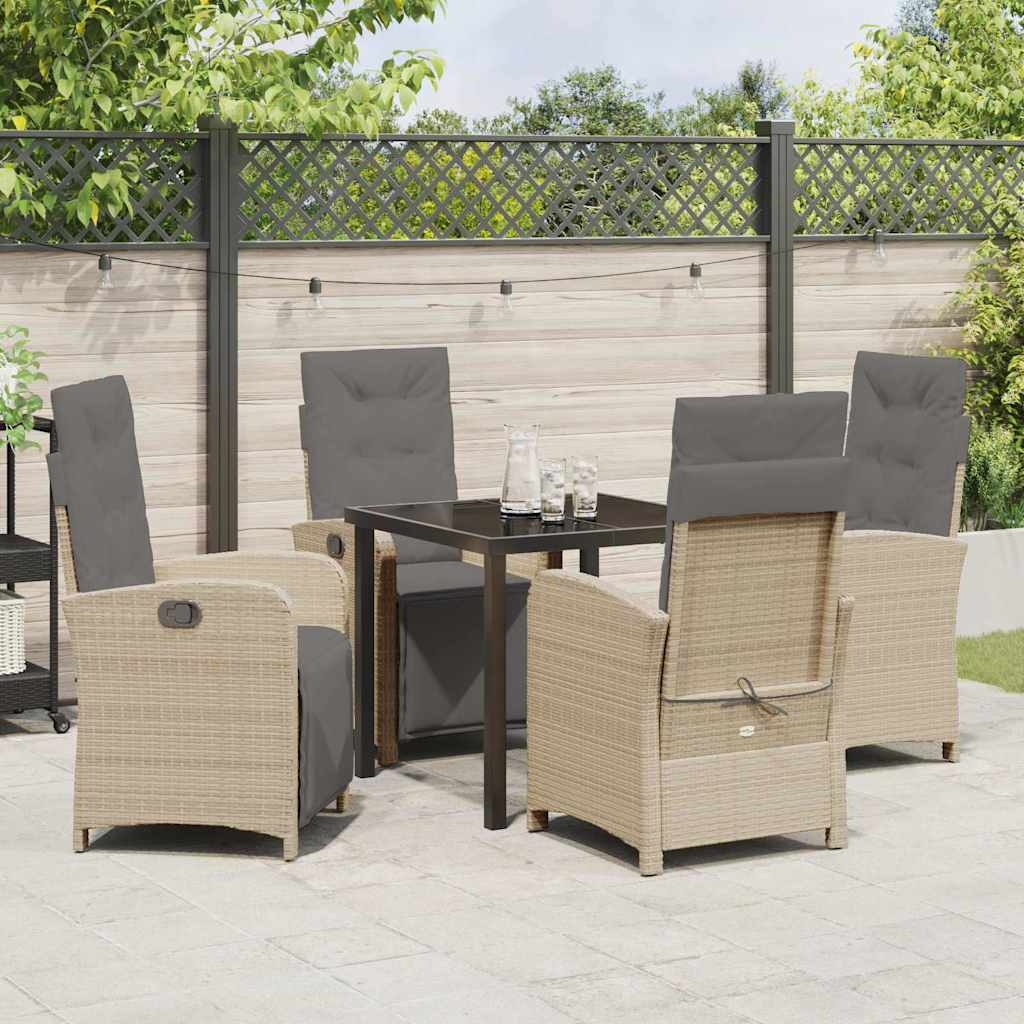 Ensemble de salle à manger pour jardin 5 pcs Beige polyrotin - XIOS