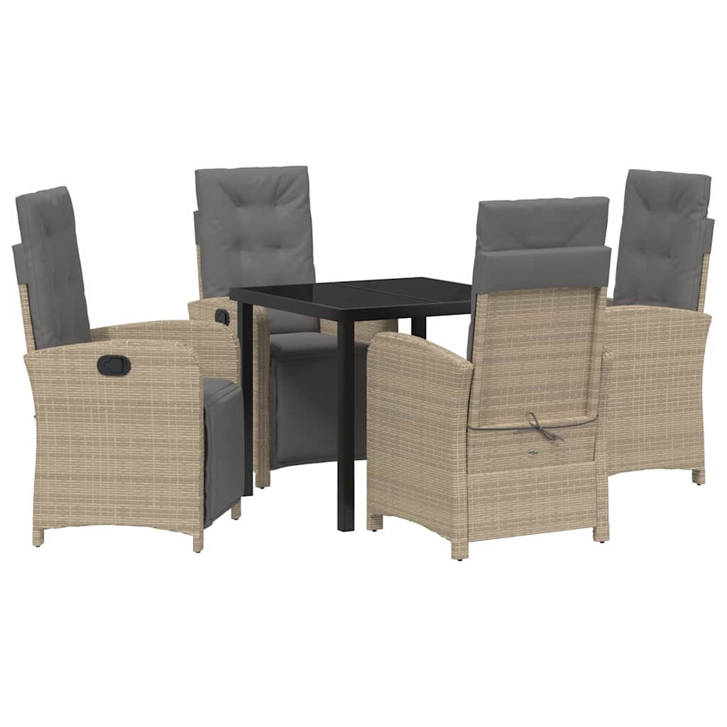 Ensemble de salle à manger pour jardin 5 pcs Beige polyrotin - XIOS