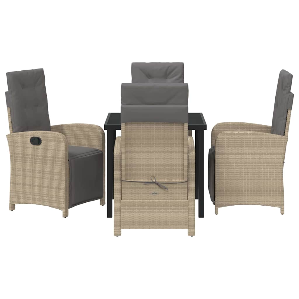 Ensemble de salle à manger pour jardin 5 pcs Beige polyrotin - XIOS