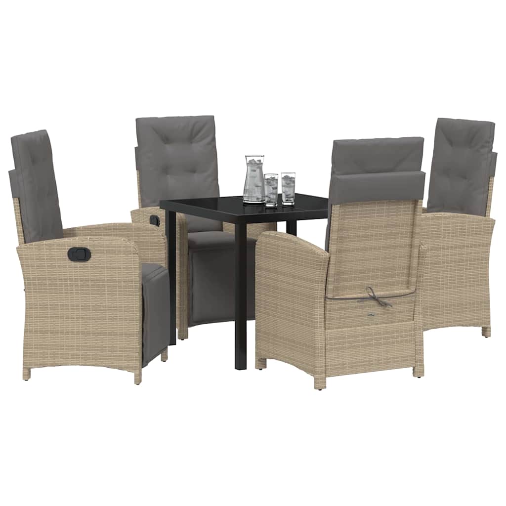 Ensemble de salle à manger pour jardin 5 pcs Beige polyrotin - XIOS
