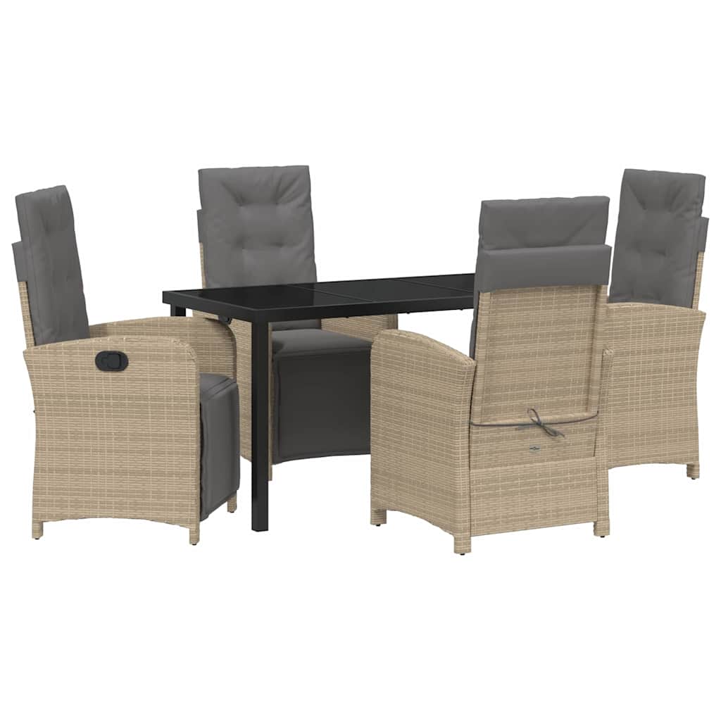 Ensemble de salle à manger pour jardin 5 pcs Beige polyrotin - XIOS