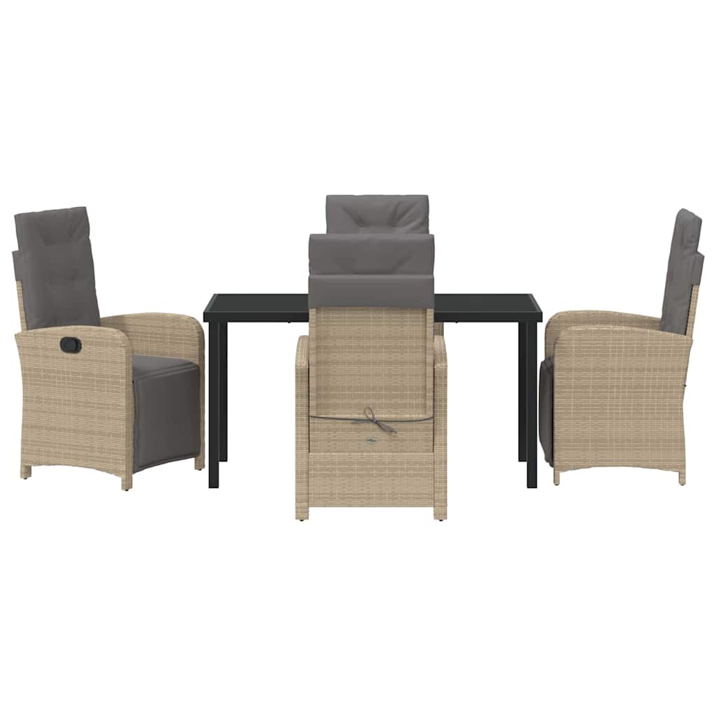 Ensemble de salle à manger pour jardin 5 pcs Beige polyrotin - XIOS