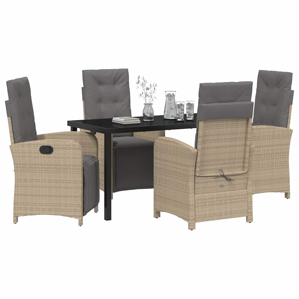 Ensemble de salle à manger pour jardin 5 pcs Beige polyrotin - XIOS